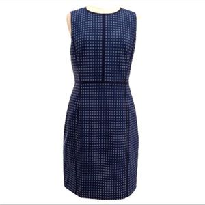 J. Crew Sheath Dress w/ Navy Piping